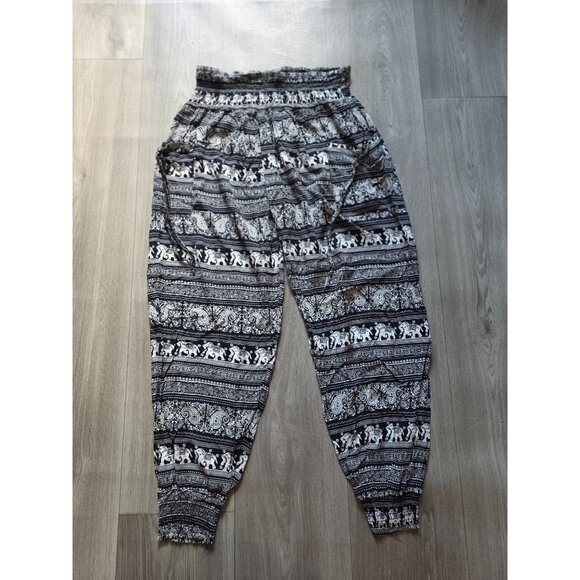 Caroline Morgan Womens Bohemian Elephant Print Elastic Waist Harem Pants Size 14 - Picture 2 of 6